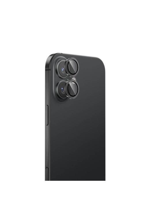 İphone 16 Plus Uyumlu Dr Safir Kamera Lens Koruyucu Siyah