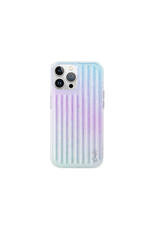 İphone 15 Pro Max Uyumlu Kılıf Parlayan Arka Yüzey Linear Kılıf Mor