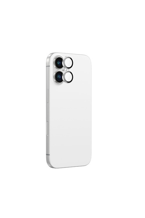 İphone 16 Yansıma Önleyici Kamera Lens Koruyucu Uygulama Aparatlı Gümüş