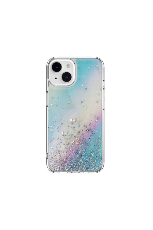 İphone 14 Uyumlu Kılıf Parlayan Simli Şeffaf Lisanslı Starfield Kapak Çok Renkli