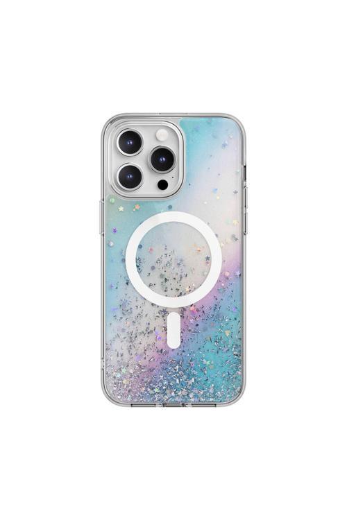 İphone 15 Pro Max Uyumlu Kılıf Magsafe Simli Şeffaf Lisanslı Starfield-M Çok Renkli
