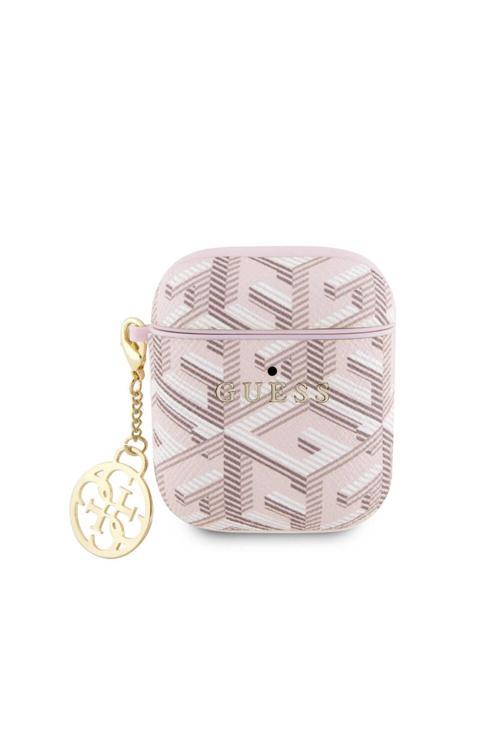 Airpods Uyumlu Kılıf Lisanslı G Cube Desenli 4G Süs Zincirli Pembe
