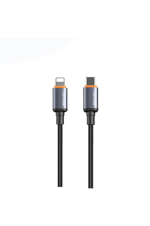 Lc528 Type-C To Lightning Hızlı Şarj Özellikli Örgülü Data Ve Şarj Kablosu 27W 1M Siyah