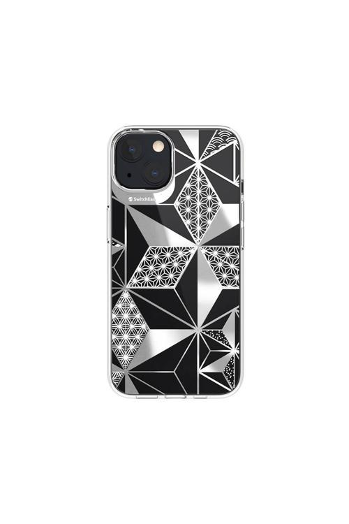 İphone 13 Uyumlu Kılıf Çift Imd Baskılı Lisanslı Switcheasy Artist Asanoha Kapak Şeffaf