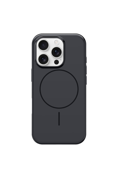 İphone 15 Pro Max Soft Parlak Kılıf Magsafe Şarj Özellikli Frego Kapak Siyah