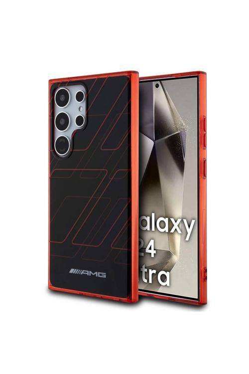 Galaxy S24 Ultra Uyumlu Kılıf Lisanslı Çift Katmanlı Dörtgen Desenli Kapak Siyah