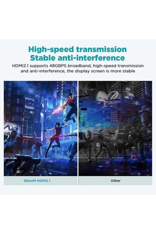 Qg-Av17 4K 120Hz / 8K 60Hz Hdmı Kablo 305 Cm 48 Gbps Hdmı 2.1 Görüntü Aktarım