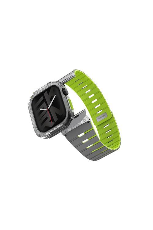 Watch 10 46Mm Fosforlu Nightglow Atom Tpu Kasa Koruyucu Ve Gemini Silikon Kordon Gri-Yeşil