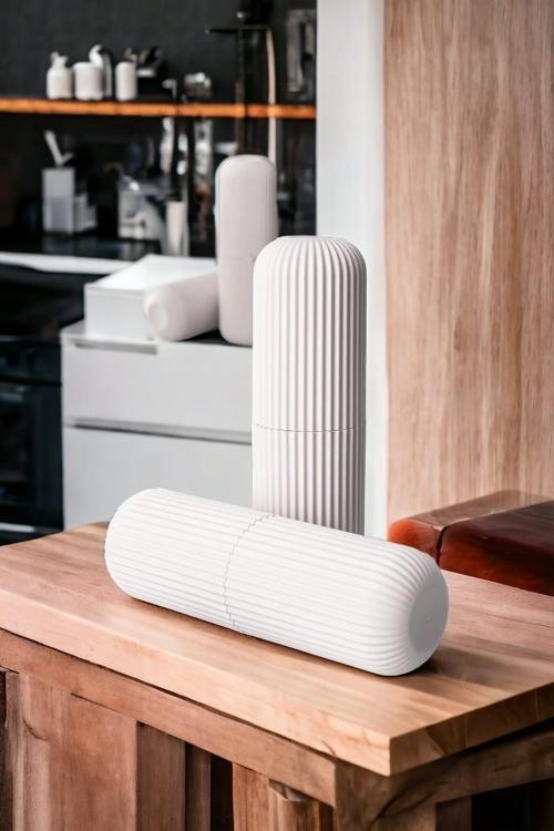 Beyaz Seyahat Tipi Aksesuar Taşıma Ve Saklama Kabı, Diş Fırçası, Gözlük Kutusu