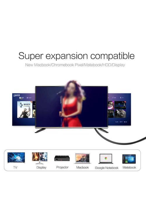 Qg-Ua11 Type-C To Hdmı 4K Kablo 3 Metre - Hdcp Özelliği - 10 Gbps Görüntü Aktarım Kablosu