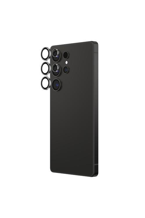 Galaxy S25 Ultra Titan Safir Kamera Lens Koruyucu Uygulama Aparatlı Siyah