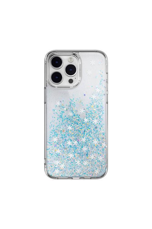 İphone 14 Pro Max Uyumlu Kılıf Parlayan Simli Şeffaf Lisanslı Starfield Kapak Mavi