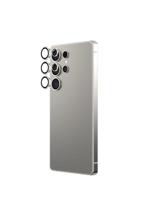 Galaxy S25 Ultra Anti Reflective Kamera Lens Koruyucu Uygulama Aparatlı Gümüş