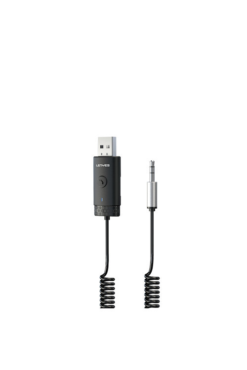 Lr209 Spiral Kablolu Dahili Mikrofonlu Kablosuz Ses Alıcı Aux Bluetooth Adaptör Siyah