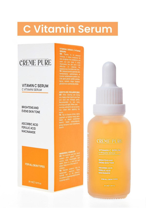 Leke Karşıtı Aydınlatıcı Vitamin C Serum Ascorbic Asit, Ferulic Asit, Niacinamide 30 ml