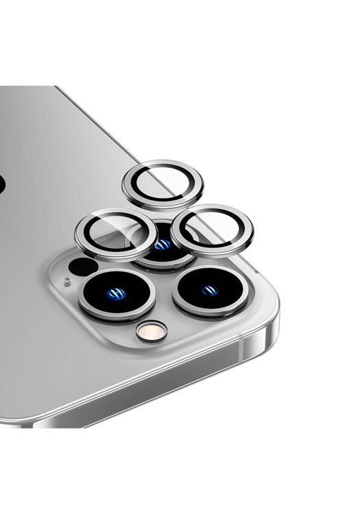 İphone 15 Pro Max Uyumlu Dr Sapphire Kamera Lens Koruyucu Gümüş