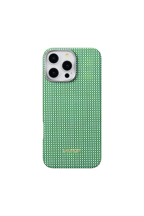 İphone 16 Pro Kılıf Magsafe Özellikli Aramid Fiber Pitaka Ultra-Slim Classic Serisi Forest Green
