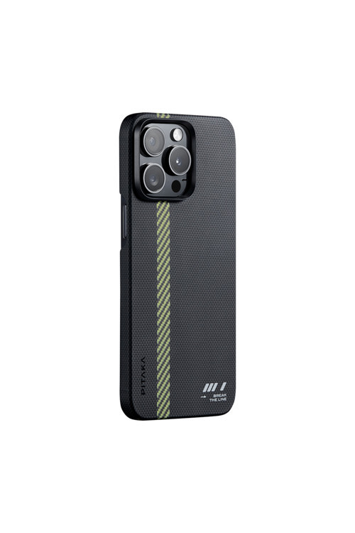 İphone 15 Pro Telefon Kılıfı Magsafe Uyumlu Aramid Fiber Pitaka Tactile Woven Break The Line