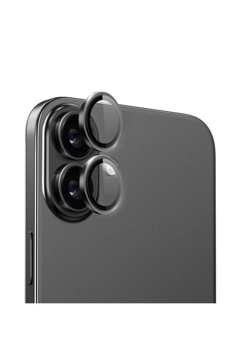İphone 16 Uyumlu Lg-004 Pvd Lens Guard Metal Kamera Lens Koruyucu Siyah