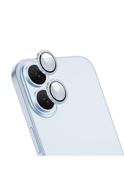 İphone 16 Plus Uyumlu Lg-006 Lens Guard Kolay Uygulama Aparatlı Kamera Lens Koruyucu Mavi