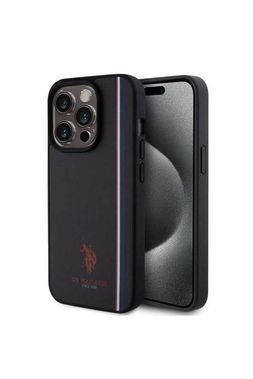 Apple Iphone 15 Pro Uyumlu Kılıf Lisanslı Üç Renk Şerit Tasarımlı Baskı Log