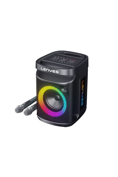 Tws Karaoke Fm Bluetooth Hoparlör S881 Su Geçirmez Mikrofonlu Çoklu Giriş Rgb Işık V5.3 Siyah
