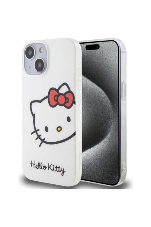 Apple Iphone 15 Uyumlu Kılıf Lisanslı Yazı Ve Ikonik Logolu Kitty Head Kapak