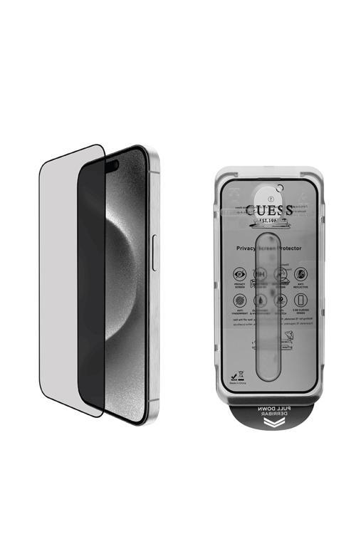 İphone 16 Pro Guess Lisanslı Hayalet Privacy Ekran Koruyucu Uygulama Aparatlı Outline Serisi