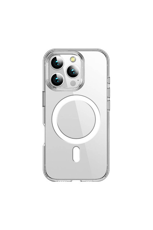 İphone 16 Pro Max Uyumlu Kılıf Magsafe Şarj Özellikli Transparan Sert Pc Pita Kapak Şeffaf