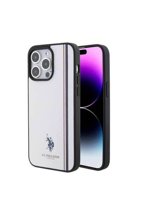 Apple Iphone 15 Pro Uyumlu Kılıf Lisanslı Üç Renk Şerit Tasarımlı Baskı Log