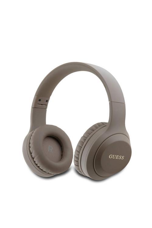 Kulak Üstü Bluetooth Kulaklık Guess  Lisanslı Katlanabilir Metal Klasik Logolu Kahverengi