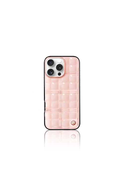 İphone 16 Pro Kılıf Askı Aparatlı Metal Grid Kapak Pembe