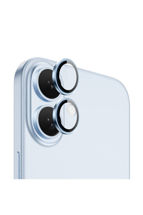 İphone 16 Uyumlu Lg-004 Pvd Lens Guard Metal Kamera Lens Koruyucu Mavi