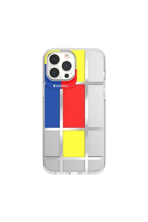 İphone 13 Pro Max Uyumlu Kılıf Çift Imd Baskılı Lisanslı Artist Mondrian Kapak Sarı