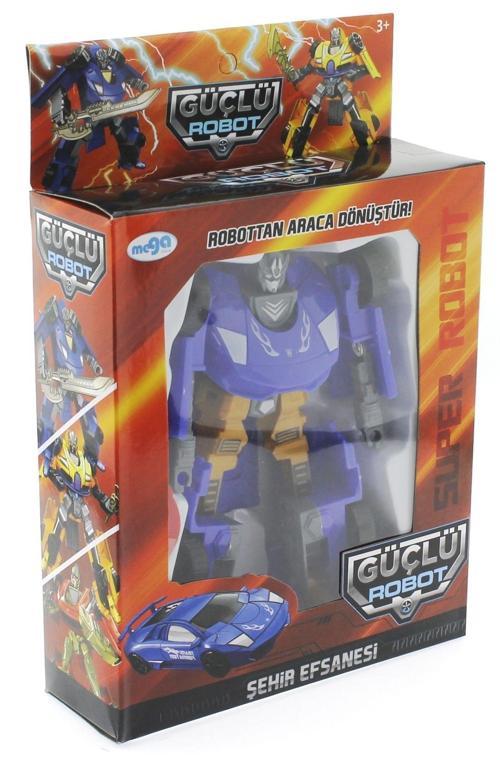 Eğitici Oyuncak Araca Dönüşen Mavi Güçlü Robot Kız Erkek Çocuk Eğitici