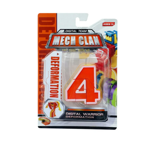 Eğitici Oyuncak Robota Dönüşen Rakam- Dört Kız Erkek Çocuk Eğitici