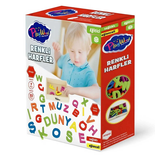 Eğitici Oyuncak Kutuda Ahşap 60 Parça Renkli Bloklar Kız Erkek Çocuk Eğitici