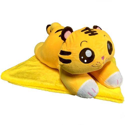 Eğlenceli Oyuncak Peluş Battaniyeli Yatan Kedi 55cm. Kız Erkek Çocuk Eğitici