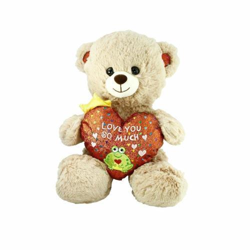 Eğlenceli Oyuncak PJH2322 Peluş Kalpli Ayı 30cm Kız Erkek Çocuk Eğitici