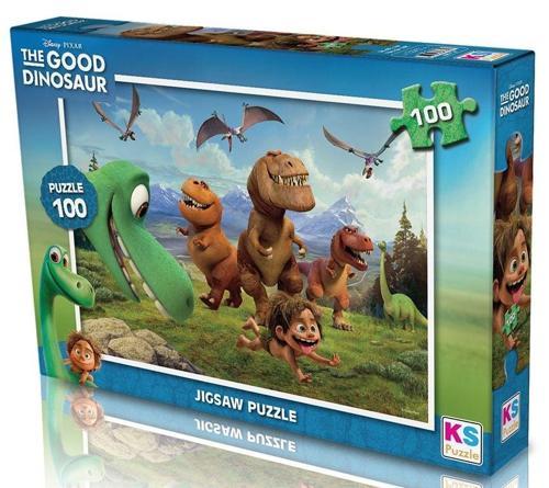 Eğlenceli Oyuncak KS Puzzle 100 Parça Good Dinosaur Kız Erkek Çocuk Eğitici