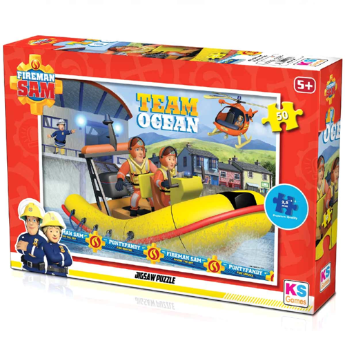 Kız Erkek Çocuk Oyuncak KS Fireman Sam 50 Parça Puzzle Kız Erkek Çocuk Eğitici