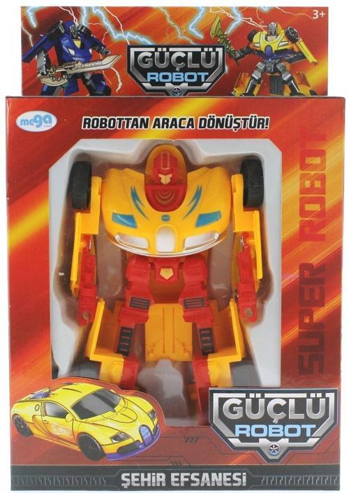 Kız Erkek Çocuk Oyuncak Araca Dönüşen Sarı Güçlü Robot Kız Erkek Çocuk Eğitici