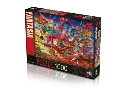 Kız Erkek Çocuk Oyuncak KS Puzzle 1000 Parça The Flight Uçuş Kız Erkek Çocuk Eğitici