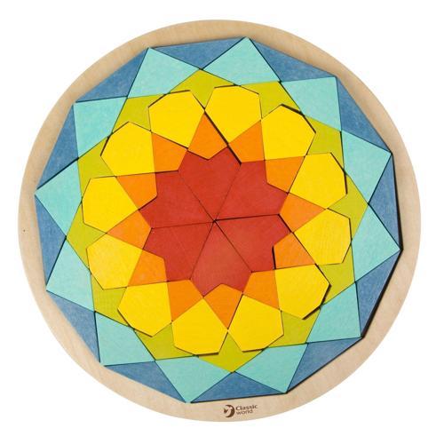 Kız Erkek Çocuk Oyuncak Classic World Ahşap 3D Puzzle ve Mandala Bulmaca Kız Erkek Çocuk Eğitici Eğitici