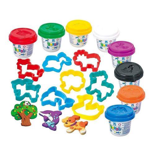 Kız Erkek Çocuk Oyuncak Sunman Playgo Oyun Hamuru Set Mini Silindir 8 Hamurlu Kız Erkek Çocuk Eğitici Eğ