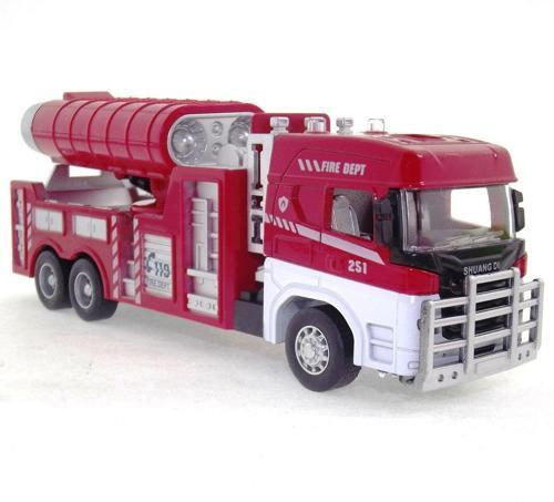 Kız Erkek Çocuk Oyuncak Die Cast Model Çek Bırak Duman Emici İtfaiye Kamyonu Kız Erkek Çocuk Eğitici Eği