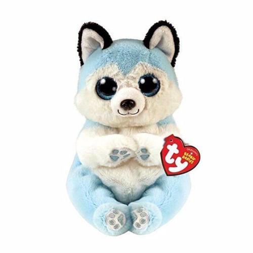 Kız Erkek Çocuk Oyuncak Ty Beanie Babies Mavi Peluş Husky Köpek Thunder 15cm Kız Erkek Çocuk Eğitici Eği