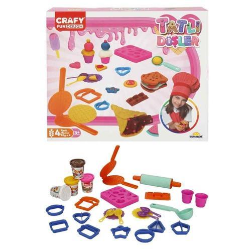 Öğretici Oyuncak Crafy Pazar Kahvaltısı Oyun Hamuru Seti 300 g 23 Parça Kız Erkek Çocuk Eğitici E