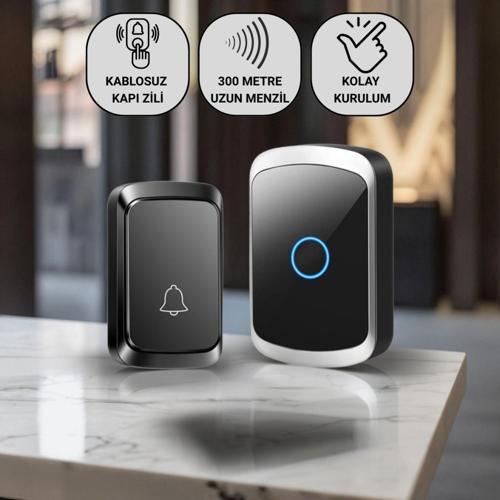 300 Metre Uzun Menzilli Kablosuz Kapı Zili, Ev, Ofis, İş Yeri, Yazlık İçin Yüksek Sesli Kapı Zili