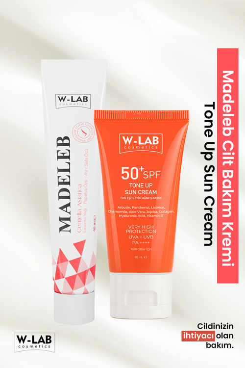 Madeleb Krem 40 ml ve W-Lab Cosmetics Ton Eşitleyici Güneş Kremi 50+SPF